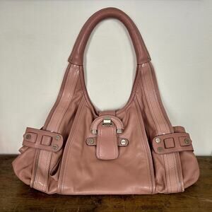 Y2K Mauve Leather Hobo Purse – Vintage B. Makowsky Genuine Leather Shoulder Bag